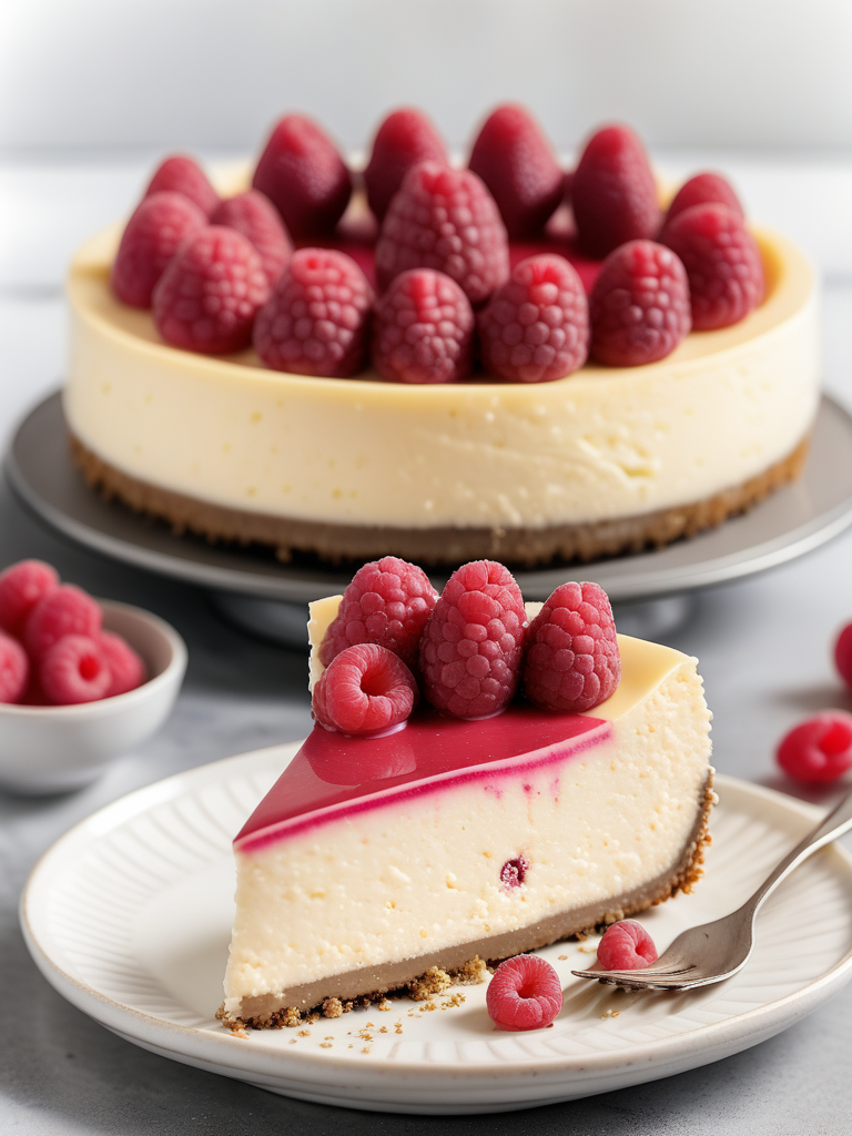 white chocolate raspberry truffle cheesecake