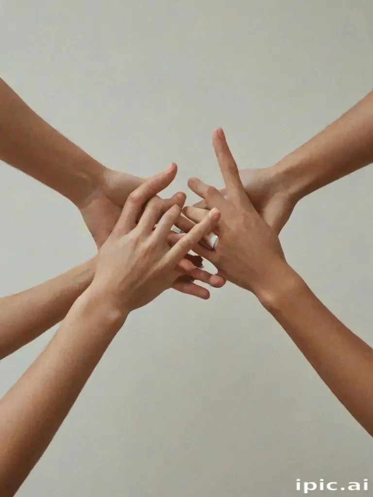 hands reaching