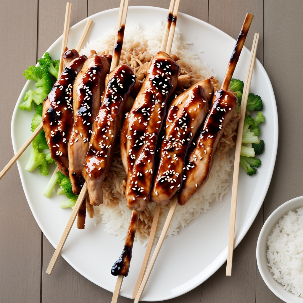 teriyaki chicken on a stick
