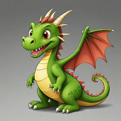 cartoon drawing of a dragon