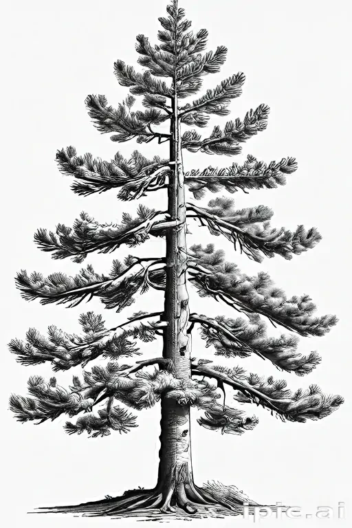 pine tree clip art black and white