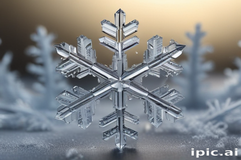 Beautifully Detailed Snowflake Sparkling in a Winter Wonderland Setting