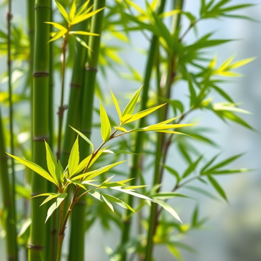 Create a high-resolution image of lush green bamboo plants against a transparent background, using a macro lens with f/2.8 aperture, ISO 100, and a 50mm lens, capturing vibrant details and rich colors in natural sunlight.