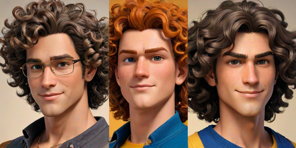 popular male cartoon characters with curly hair