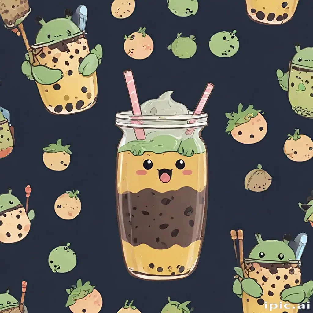 cute boba backgrounds