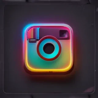 neon instagram logo