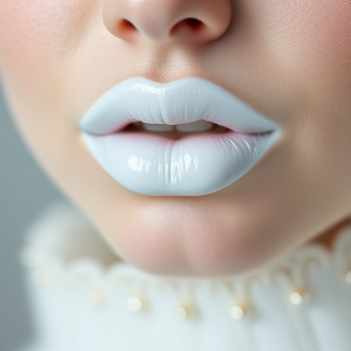 Opaque white "Snow Queen" lipstick with a pearl finish, offering full coverage and a brightening effect for dramatic, editorial-inspired makeup