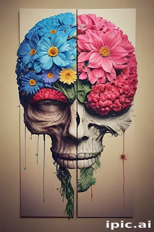 half brain half flowers