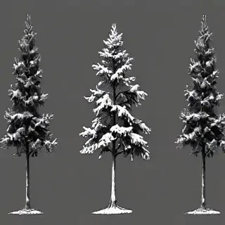 pine tree clipart black and white