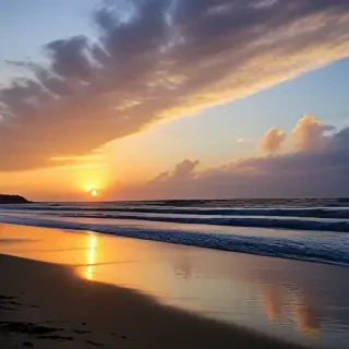 sun set on beach
