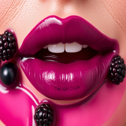 Blackberry "Twilight Crush" lip mask with exfoliating properties, gently removing dead skin cells while deeply nourishing and tinting the lips