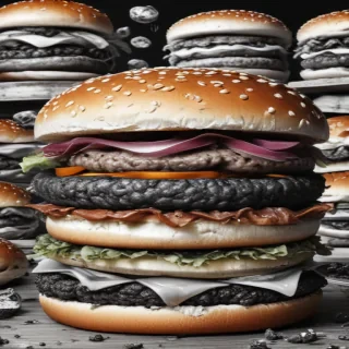 hamburger clipart black and white