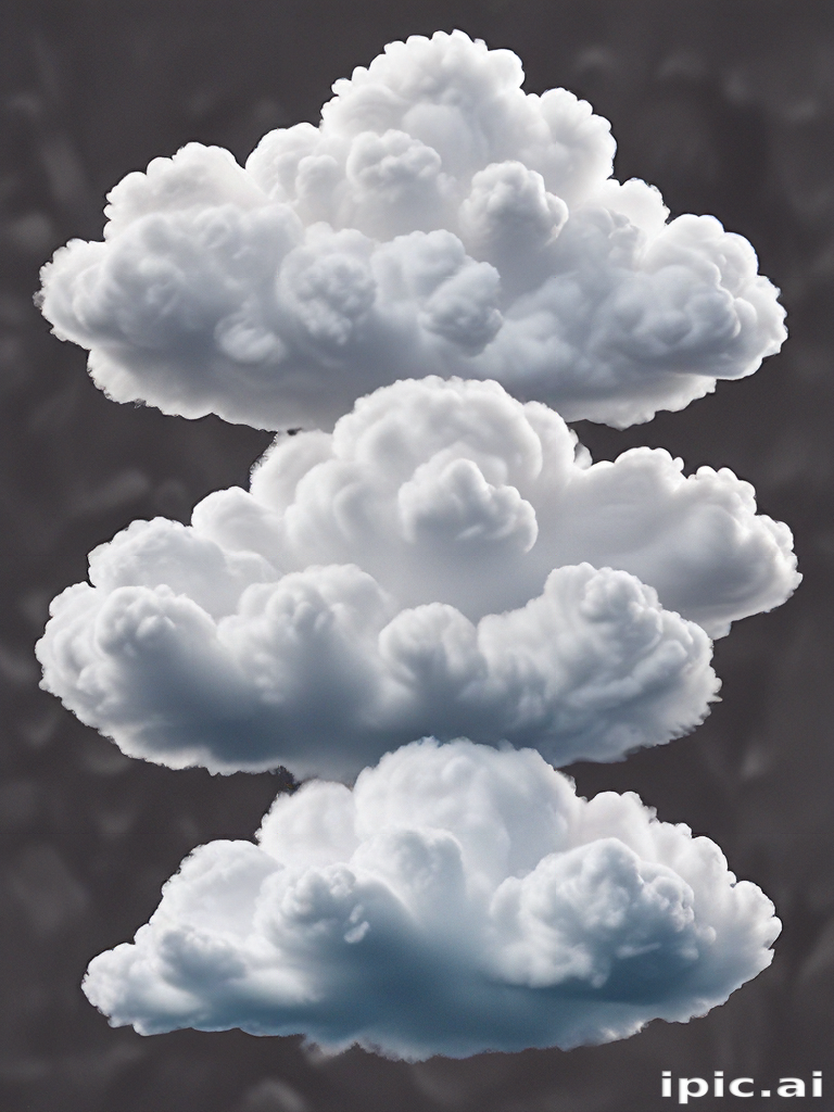 Fluffy White Clouds Layered Against a Dark Sky Background in ...