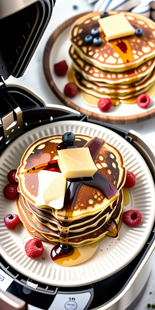 pancakes in air fryer with parchment paper