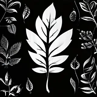 leaves clip art black and white