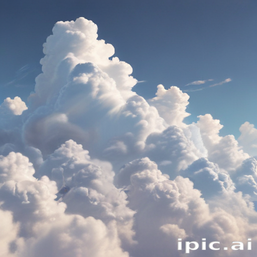 Majestic Towering Clouds Illuminated by Soft Sunlight Against a Clear Sky