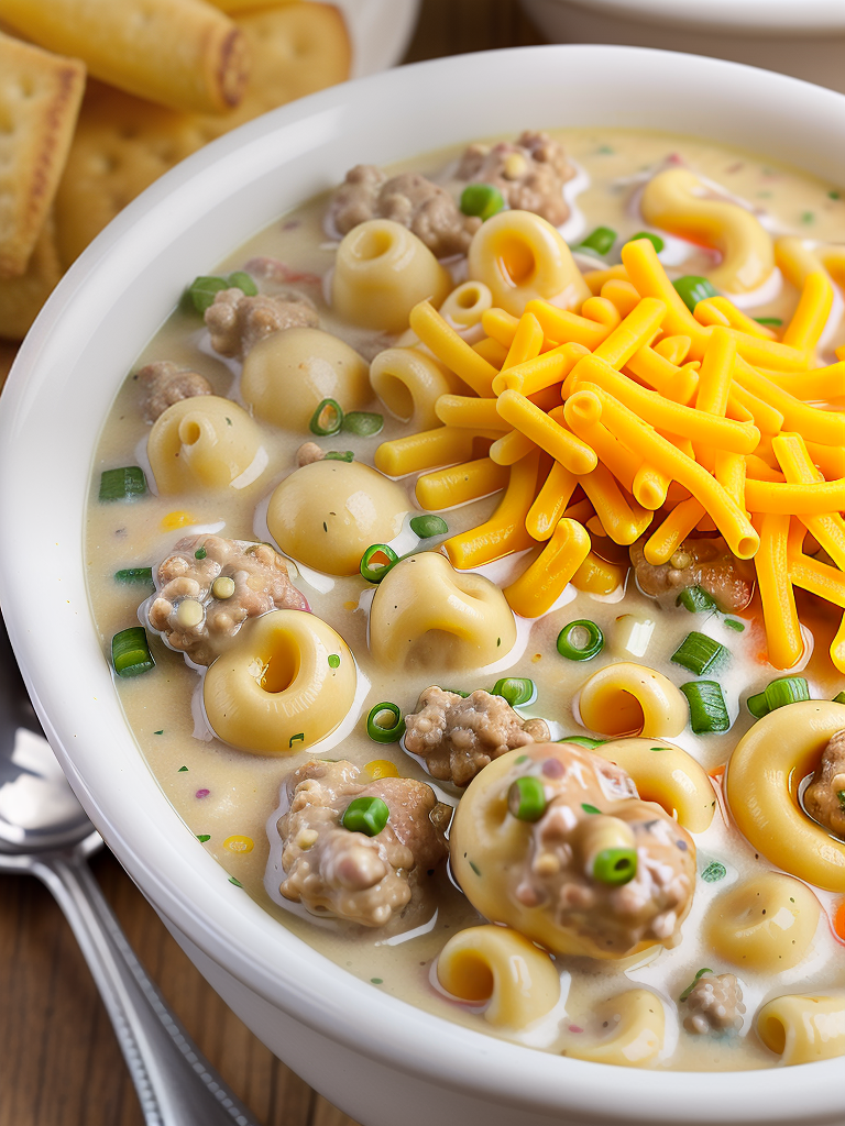 cheeseburger soup with elbow macaroni