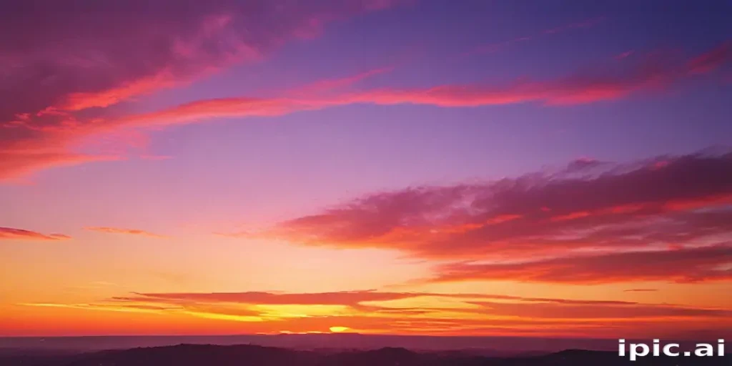 Stunning Sunset Over Mountains with Vibrant Colors and Dramatic Clouds