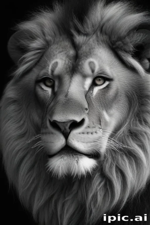 lion black and white pictures