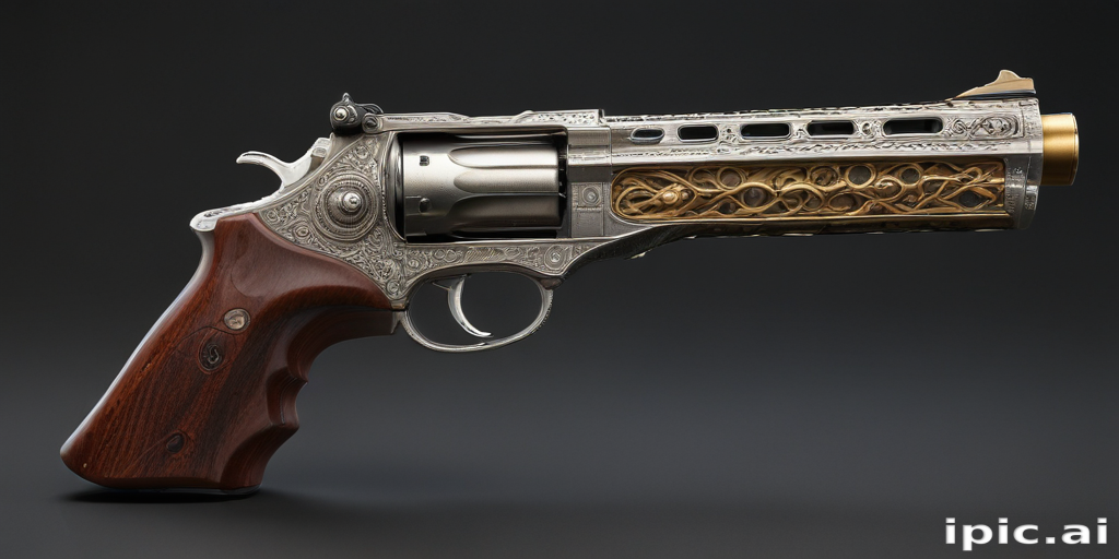 Intricately Designed Antique Revolver Showcasing Exquisite ...