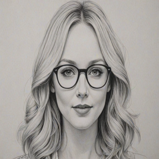 Exquisite Candice Accola, pencil sketch, portrait of Fascinating woman 1971s in glasses, hair style beatnik, outline, clear lines, fine lines, 8k