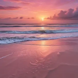 pink beach sunset