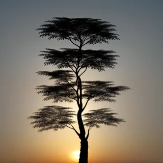 transparent tree silhouette