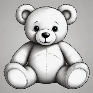 teddy bear clipart black and white