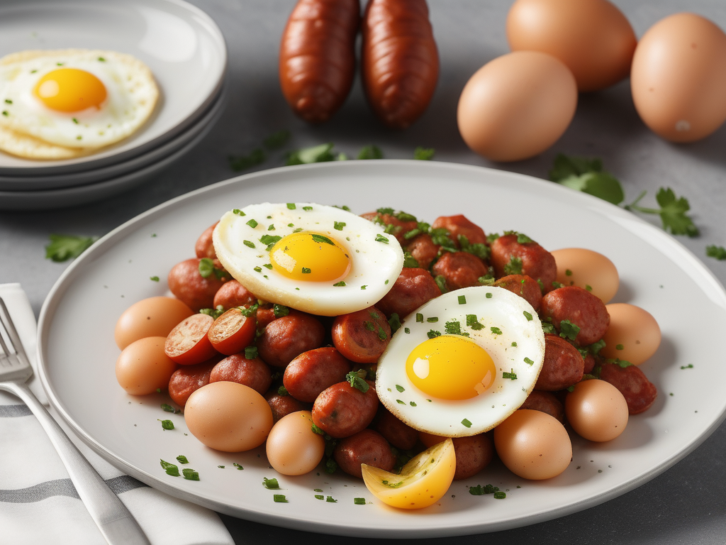 papas con chorizo y huevo