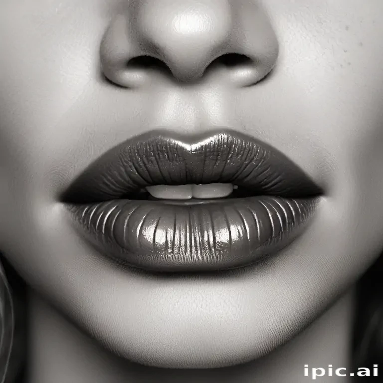 lips clipart black and white