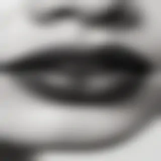 lips black and white clipart