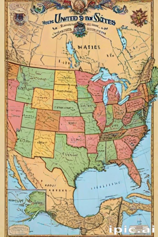 map of united states with states