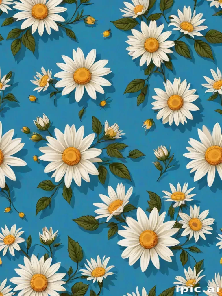 blue background with flowers