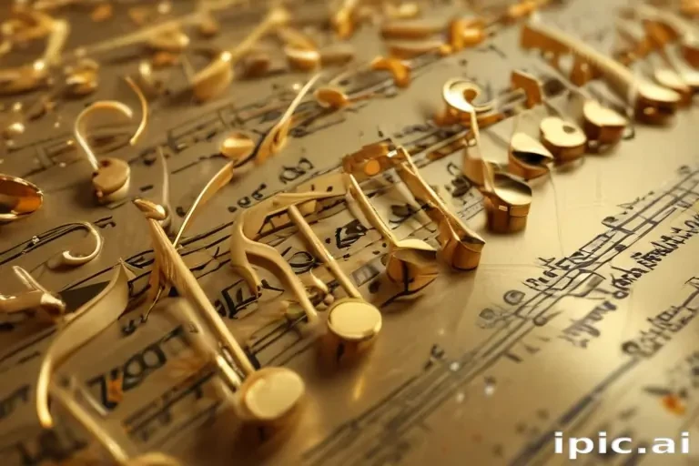 gold music notes