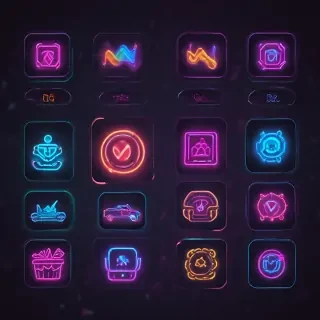 neon app icons