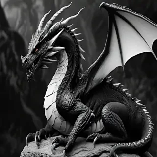 dragon black and white