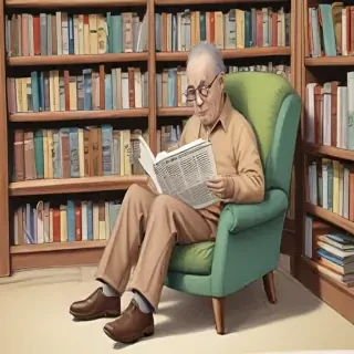 cartoon of reading