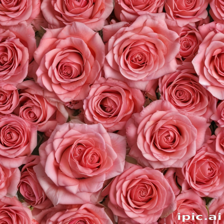 A Beautiful Arrangement of Soft Pink Roses in Full Bloom Outdoors.