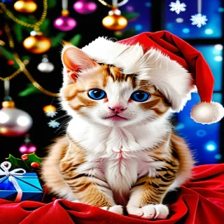 cat christmas background