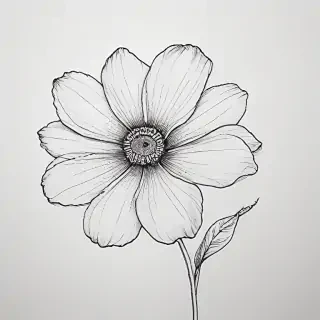 simple flower line art