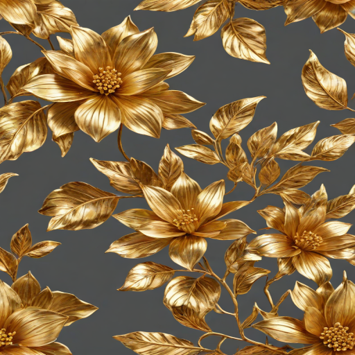 gold flowers png