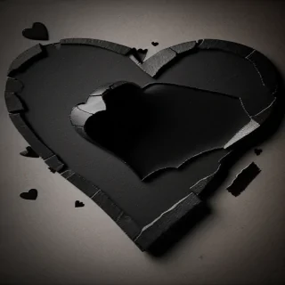 black broken heart