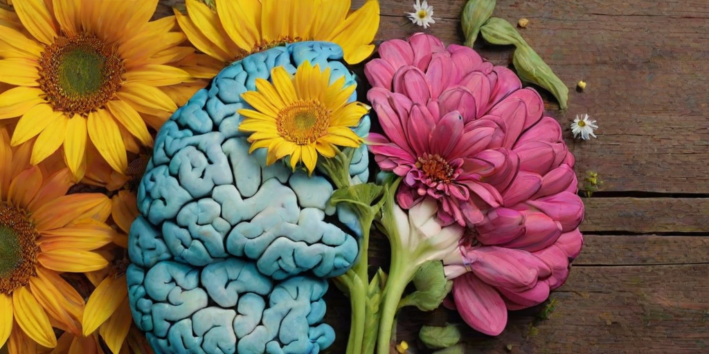 half brain half flowers