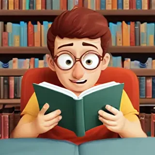 reading cartoon