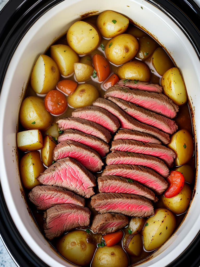 steak and potatoes in crock pot