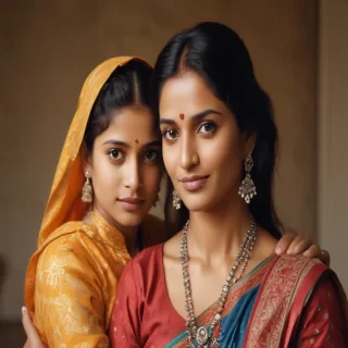indian son with mom
