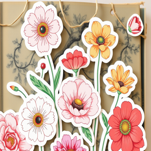 aesthetic flower stickers