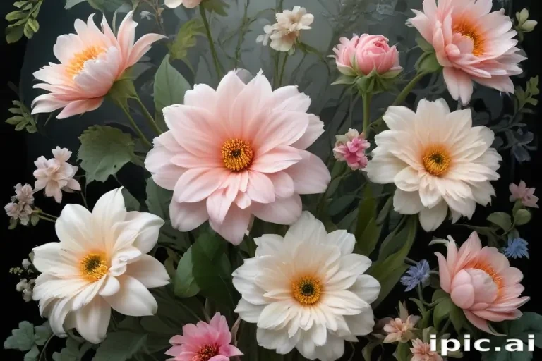 flowers behind glass wallpaper