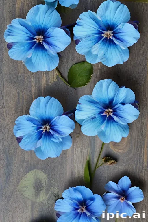 transparent blue flowers