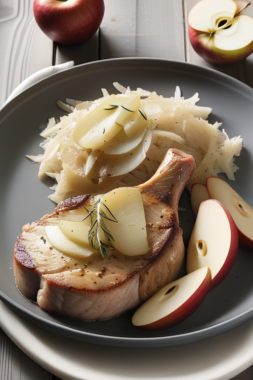 pork chops with sauerkraut and apples